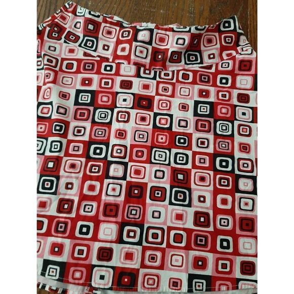 Size 7/8 My Michelle Red Pink White Rear Zip Mini Skirt - Picture 3 of 4